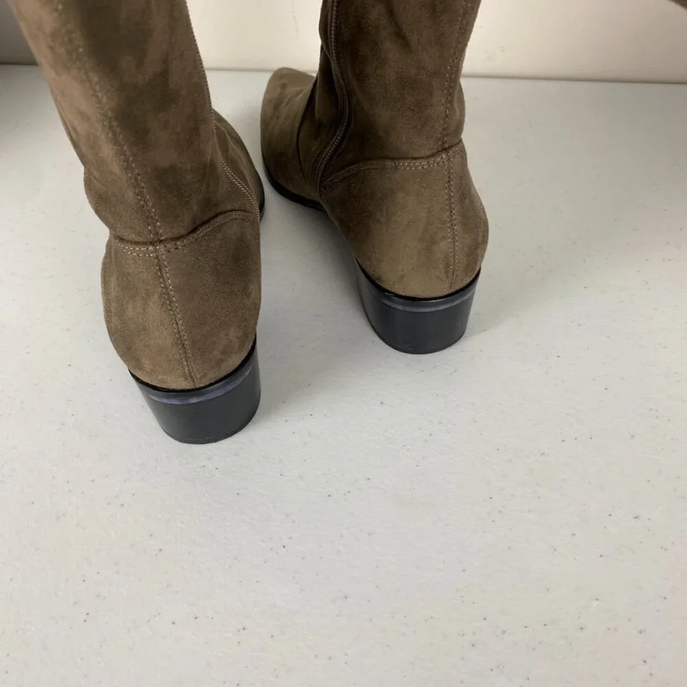 Marc Fisher Over‎ the Knee Boots Suede Brown Pointed Toes Womens 8